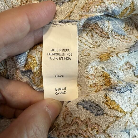 Lucky Brand Felice Maxi Dress Sz Small Hi-Low Floral Drawstring Waist Boho Fairy - Picture 8 of 14